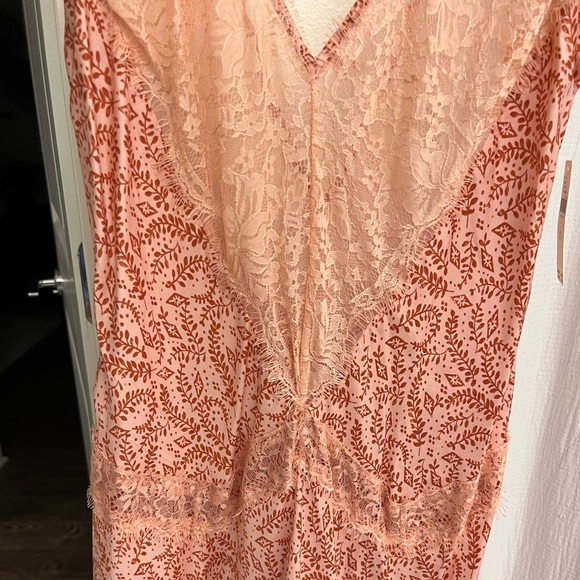Anthropologie Pink Lace Silky Dresss - Picture 3 of 4